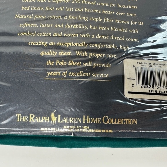 NEW Ralph Lauren Polo Green Twin Flat Sheet 250 Thread 100% Cotton - Picture 8 of 10